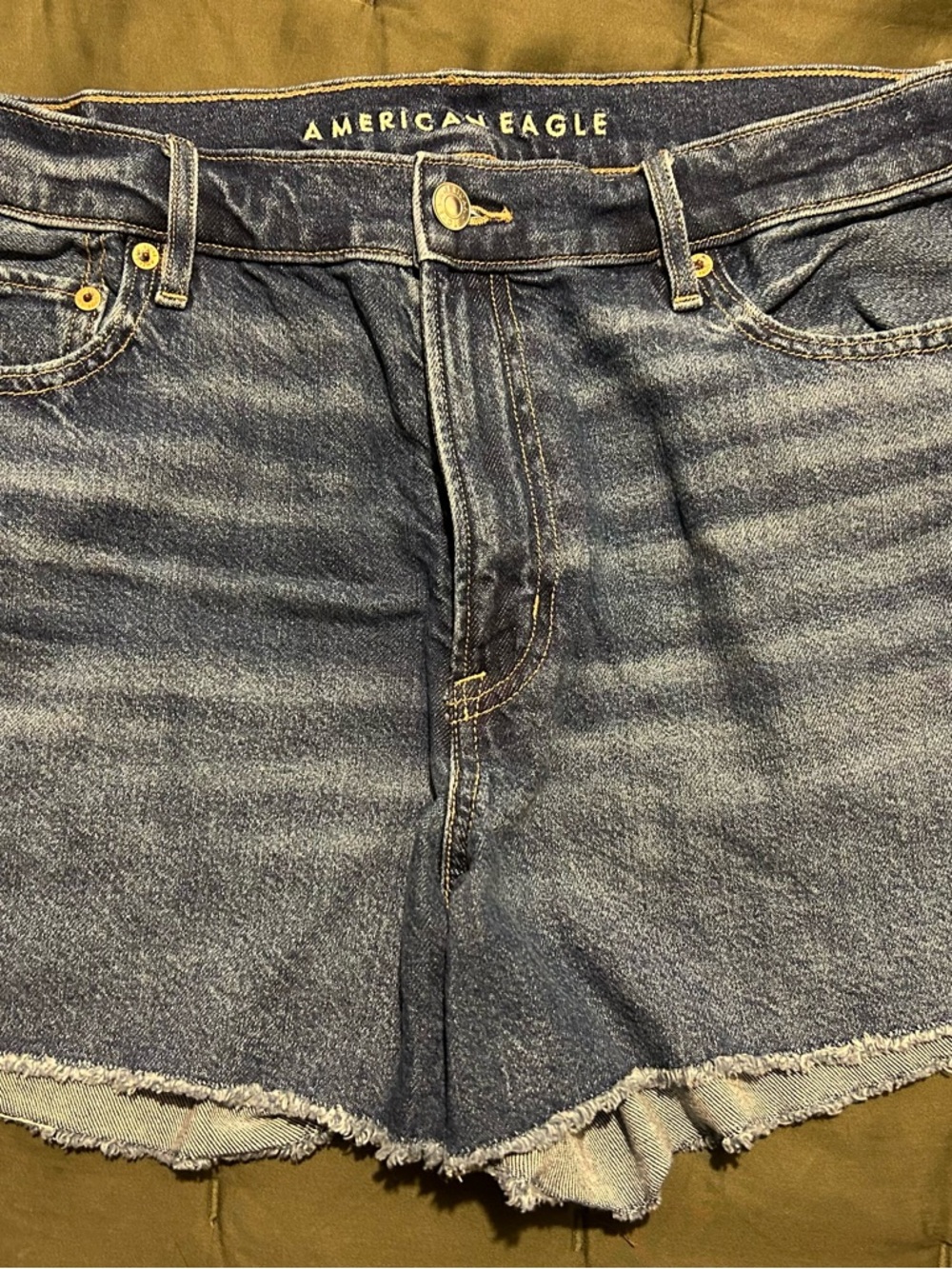 American Eagle Outfitters Blue Denim Raw-Hem Shorts